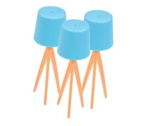 Amosfun 3 pièces Lampes Miniatures pour Maison de Poupées de Lampes de Table LED Bleu Accessoires de Décoration Fonctionnels pour Miniatures et Mobilier de Poupées
