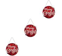 Amosfun 3 Pièces numéro de Maison de noël Panneau de Porte de Salle de Bain décoration intérieure Christmas Decoration Noel Mur Signe de Mur de Noël Signe de Bienvenue de Noël Bois