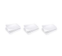 Amosfun 3 Pièces plateau d'oeufs conteneurs de réfrigérateur coquetier couvert Conteneur à œufs transparent Support à œufs transparent conteneur de stockage d'oeufs Réutilisable