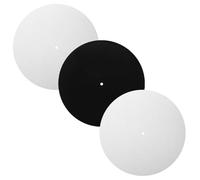 Amosfun 3 Pièces Tapis en Feutre Blanc 12 Pouces pour Platine Vinyle, Antistatique et Compatible, Accessoire pour Réduire le Bruit et Protéger les Disques