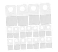 Amosfun 300 pièces Étiquettes Autocollantes Suspendues PVC Transparentes avec Avion Crochets Adhésifs Réutilisables pour Présentoirs de Magasin et Vente Au Détail