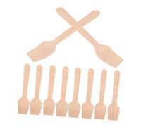 Amosfun 300 Pièces Mini Wooden Spoons For Tasting Disposable Sampling Utensils With Square Handle Natural Wood Compact And Safe For Ice Yogurt Desserts Party Catering