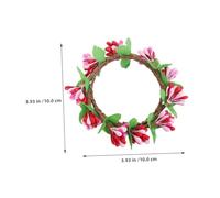 Amosfun 4 Couronnes de Bougies de Pâques Miniatures, Anneaux de Verdure Baies Artificielles, Décorations Printanières Polyvalentes pour Centre de Table, Mariage, Noël et Fêtes, Lot de 4