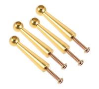 Amosfun 4 Embouts de Poteaux de Garde-Corps Dorés pour Meubles en Verre, Connecteurs Métalliques Compatibles Étagères D’Armoire, Supports Décoratifs pour Chariots de Service,