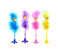 Amosfun 4 pcs en Plastique Stylo à Bille Forme d'autruche Signature stylos Dessin animé stylos pour stylos d'écriture pour fête de Mariage (Couleur aléatoire)