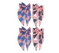 Amosfun 4 Pièces Accessoire de Tête pour Femmes avec Nœud et Ruban Long aux Couleurs du Drapeau Américain pour Fête de Indépendance Léger et Décoratif
