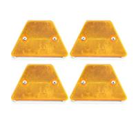 Amosfun 4 Pièces Balise D'avertissement Réfléchissante Double Face Trapézoïdale Orange en ABS et Fer, Montage Facile, pour Allée, Parking, Chantiers de Ponts et Rues Urbaines