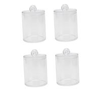 Amosfun 4 Pièces Boîte Plastique avec Couvercle pour Rangement De Bâtonnets, Boîte De Rangement Transparente pour Cure-Dents Et Cosmétiques Récipient De Stockage Lisse