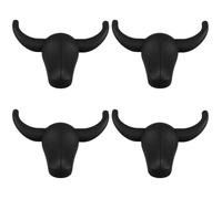 Amosfun 4 Pièces Crochet tête de taureau créatif Patère design Patère murale cintres crochets lourds crochets muraux lourds Crochet mural en forme de taureau crochet à clé de zinc