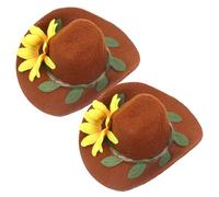 Amosfun 4 Pièces décoration de fête Fournitures de fête du Far West Mini Bouteilles d'alcool paniers Bonnet Noel Bonnet de Noel Feutre Bouteille Petits Chapeaux adorables Couvre-Bouteilles