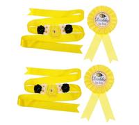 Amosfun 4 Pièces Épingles De De Bébé Ceinture De Fête De Maternité Ceinture De Maternité Épingle D'insigne De De Bébé Se Réconcilier Papa Matériau Polyester Badge