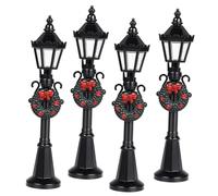Amosfun 4 Pièces Lampadaire Miniature pour Maison Lampes de Rue Décoratives pour Modèles Miniatures Accessoires de Bricolage Décoration de Extérieures