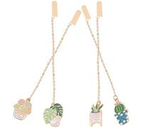 Amosfun 4 Pièces Marque-pages Métalliques Créatifs pour Étudiants, Léger et Facile à Ranger, Design Unique Inspiré de Plantes pour Amoureux des Livres