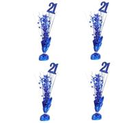 Amosfun 4 Pièces Ornements d'anniversaire De Première Année Décorations Roses Bannière Joyeux Anniversaire Bannière d'anniversaire Décorations d'anniversaire en Or Film D'aluminium Blue