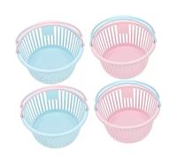 Amosfun 4 Pièces Panier à Oeufs Portatif Conteneur De Baies Bacs De Rangement Transparents Avec Couvercles Panier En Osier Panier En Rotin Cube Peu Profondes Blue Pp