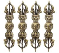 Amosfun 4 Pièces Pilon Vajra Dorge Déco Vintage pour La Maison Ornement De Pilon Dispositif De Bouddhisme des Esprits Statue De Vajra Dorjé Rétro Ornement pour La Maison Laiton