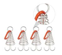 Amosfun 4 Pièces Piquet de Tente en Acier Inoxydable de Pieuvre Crochet Spirale Léger pour Camping et Voyage en Famille, Rangement Pratique Poids Couleur Aléatoire