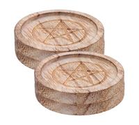 Amosfun 4 Pièces Plateau Bougeoir Pentagramme pour Bougies Chauffe-Plat Brûleur et Décorations Rituelles Support Artisanal pour Ferme et
