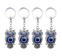 Amosfun 4 Pièces Porte-clés Hibou dragonne de téléphone perlée Porte-clés lanière Pendentif Chouette Pendentif clé Chouette Anneaux Porte clé Pendentif pour la décoration Ornement Suspendu