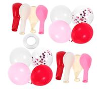Amosfun 40Pièces Ballons Décoratifs pour Saint Valentin Ensemble de Latex Rouges Roses Blancs avec Paillettes Accessoires de Mariage pour Fête Romantique