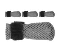 Amosfun 4pcs Bottes de Chat en Polyester Respirant, Protection des Pattes Réutilisable Ajustement Sécurisé pour Toilettage et Coupe des Griffes