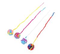 Amosfun 4pcs Boules de Corde pour Chat en Polyester Queue de 40 Cm, Jouets Interactifs et Résistants la Morsure pour Divertissement Intérieur Style Aléatoire
