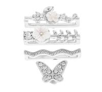 Amosfun 4pcs Breloques pour Bracelet de Montre en Alliage et Strass Argenté, Décoration Légère et Solide pour Rendre Votre Montre Élégante et Unique