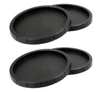 Amosfun 4pcs Gamelles pour Animaux de Compagnie en Plastique Noir, Faciles à Nettoyer et Sûres pour Reptiles et Tortues, pour Alimentation et Eau