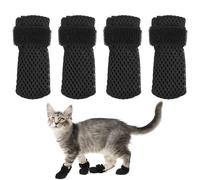 Amosfun 4Pcs Protège-Griffes pour Chatons et Chats Adultes Chaussettes Anti-Rayures Ajustables Polyester Administration de Protection des Pattes Pendant Soins Vétérinaires l’Alimentation
