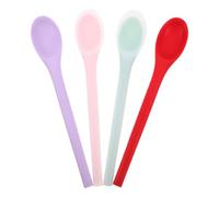 Amosfun 4pièces Lot De Cuillères à Dessert Silicone Ustensiles Pour Cuisine Mélanger Et Servir Antiadhésives Et Pratiques