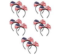 Amosfun 5 Ensembles Bandeau Drapeau Américain Drapeau Américain Rouge Décorations De Fête Patriotiques Bannière De Joyeux Anniversaire Couvre-Chef Patriotique Bandeau Pour 2 pièces * 5