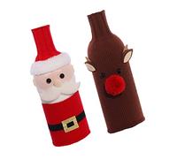 Amosfun 5 Ensembles Ensemble De Bouteilles De Noël Couverture De Bouteille Couvercle De De Vin Pull De Vin Décorations De Fête du Tricot 2 Pièces * 5
