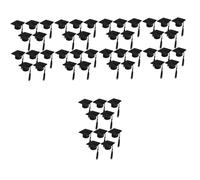 Amosfun 5 Ensembles Mini Chapeau De Docteur Bouteille De Gym Casquette D'obtention du Diplôme De Doctorat Haut Graduation Cap Chapeau De Diplomé Feutre Verres Tissu Non Tissé 10 Pièces * 5