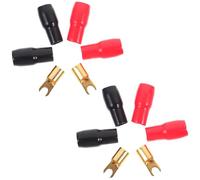 Amosfun 5 Paires Cosses à Sertir en Cuivre 4ga pour Câbles Audio, Protection la Corrosion, Connecteurs Fourche pour Fils D'enceintes et Alimentation Électrique