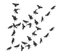 Amosfun 5 Pièces Bannière Corbeau Noir Décor Gothique Halloween Ornements Suspendus Effrayants pour Fête Intérieure et Extérieure Guirlande Réutilisable Facile à Installer
