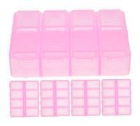 Amosfun 5 Pièces Boîte à Pilules Étanche Organiseur de Voyage Compact Compartiments Boîte de Rangement Pratique et pour à Étui de Transport Hermétique Rose