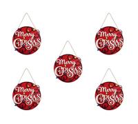 Amosfun 5 Pièces Numéro De Maison De Noël Décor De Mur De Signe à La Maison Signe De Porte Panneau De Porte De Salle De Bain Décor De Mignon Panneaux Dehors Corde De Rouge