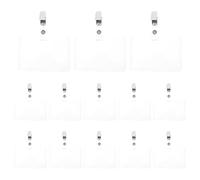 Amosfun 50 Ensembles Porte-badge Rigide Transparent avec Clip en Fer, Lot de Sets, Résistant Casse et Flexion, Conçu Environnements de Bureau et D'usine, Titulaire de Carte