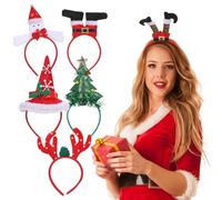 Amosfun 6 Pièces Bandeaux de Noël Festifs Cerf et Sapin Accessoires Cheveux Faciles à Porter pour Adultes et Garçon Fille Décorations de Fête pour Réunions Familiales