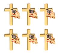 Amosfun 6 Pièces Broche Drapeau Américain pour Femme Épingle Patriotique Élégante Accessoire pour Fête de Indépendance