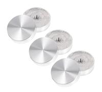 Amosfun 6 Pièces Disque en Alliage D'aluminium Argenté Stable et Délicat pour Plateau de Table en Verre Rond Coins Arrondis, Adapté pour Bureau et Table Basse