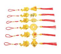 Amosfun 6 Pièces Ornement Suspendu Chèvre Zodiaque Chinois 2027, Décor | Plastique Polyester, Format Compact Léger, Se Fixe Facilement aux Branches ou Bords de Pots, Entrée et Étagères