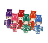 Amosfun 6 Pièces Poupée Kimono décorations Artisanat Traditionnel Ornement de Bureau poupée Asiatique Figurines japonaises Figurine du Japon Geisha Japonaise en Bois