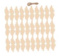 Amosfun 60 Pièces de Découpes Vierges D’ailes D’ange en Bois Brut à Suspendre avec Corde, Ornements Ronds en Bois pour Décoration Diy, Loisirs Créatifs et Fêtes Thème des Anges