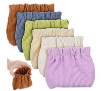 Amosfun 6pièces Trousse De Maquillage Côtelé Pochette à Bijoux pour pour Bijoux Trousse De Rangement pour Cosmétiques Pochette à Cosmétiques