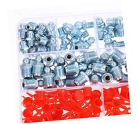 Amosfun 70 Pièces Kit de Graisseurs Acier Zingué Raccords Droit pour Entretien Industriel et Véhicules Automobiles Boîte Plastique Organisée
