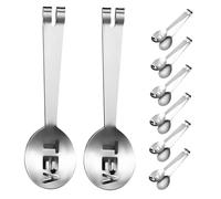Amosfun 8 Pièces Pince à Sachets de Thé Acier Inoxydable Pince Clip Résistante Chaleur pour Filtre à Thé Sucre Cube Accessoires de Cuisine Élégants