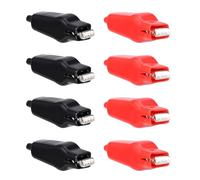 Amosfun 8 Pièces Pince Crocodile de Test 20a en Cuivre Abs Rouge pour | Compacte, Serrage Ferme, Résistante à L’oxydation, Pince Petite Sertie et Grosse Non Sertie