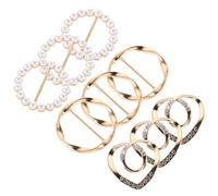 Amosfun 9pcs Pinces à Châle en Alliage de Zinc avec Décorations Brillantes et Perles, Clips Résistants pour T-shirts et Vêtements, Accessoires Portables Voyage Quotidien
