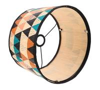 Amosfun Abat-jour Bambou Tressé Géométrique Artisanal Abat-jour Tambour pour Lampe de Table Plafond et Sol Diffusion Lumineuse Douce et Décor Élégante Compatible Trou